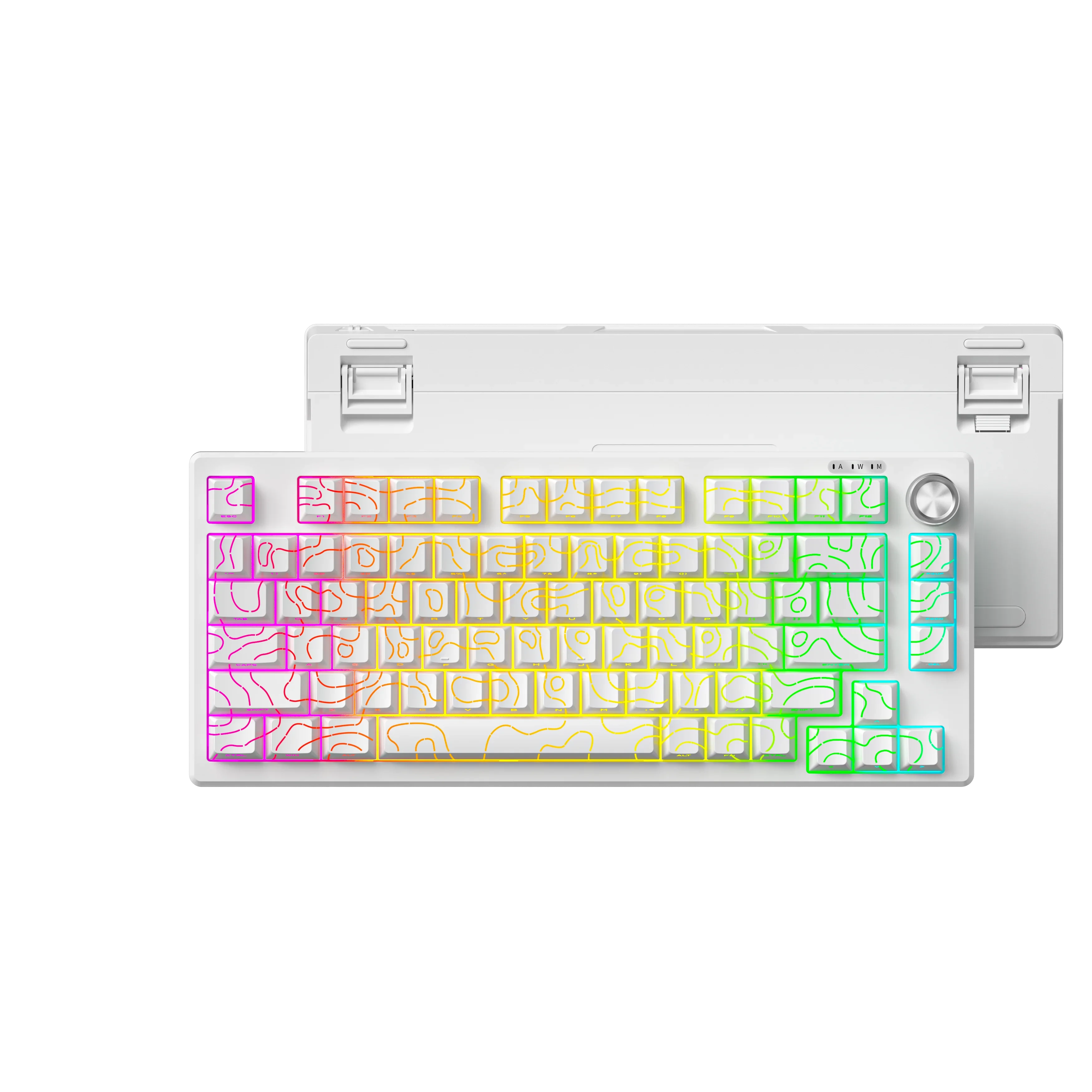 FURYCUBE IP75 Wired Mechanical Feel Keyboard RGB 19-Key Anti-Ghosting Multifunctional Smart Knob Fit for Daily Gaming Keyboard