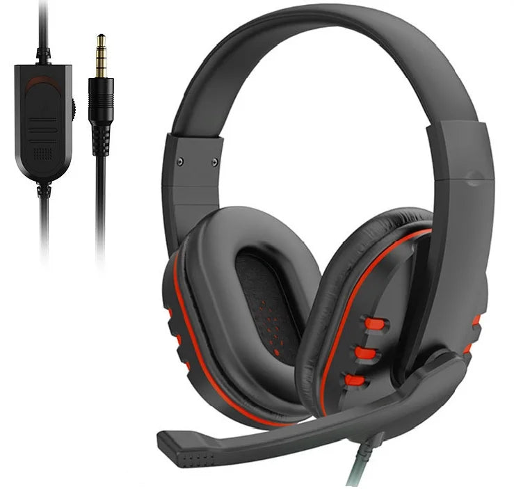 Red Color 3.5mm Wired Gaming Headset With Mic For PC & Console