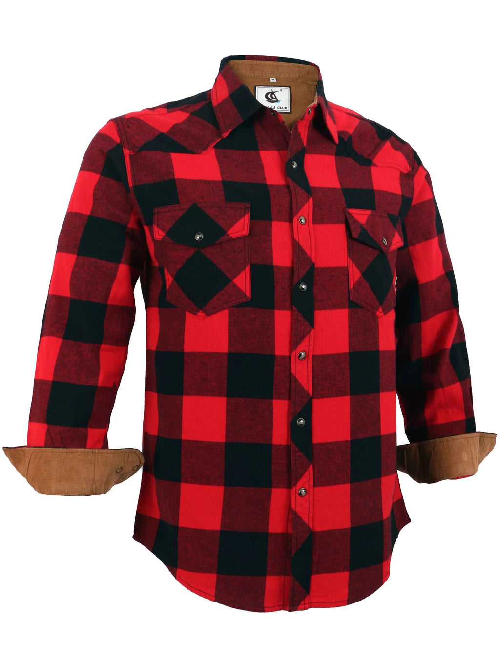 Mens Flannel Pearl Snap Plaid Button up Casual Western Cowboy Long Sleeve Shirts