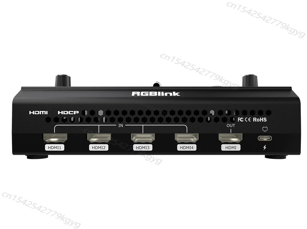 RGBlink Mini/Mini Pro Video Switcher 4 Channel Input Output USB 3.0 T-Bar Switch Support PC and APP Control for Live Streaming