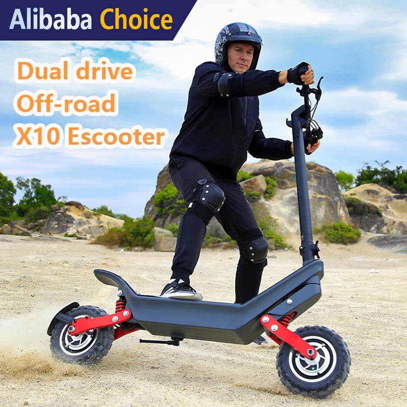 2026 X10 Kixin Electric Scooter with Dual Brushless Motors Foldable & Waterproof Design 100km Range Aluminum Frame for Adults