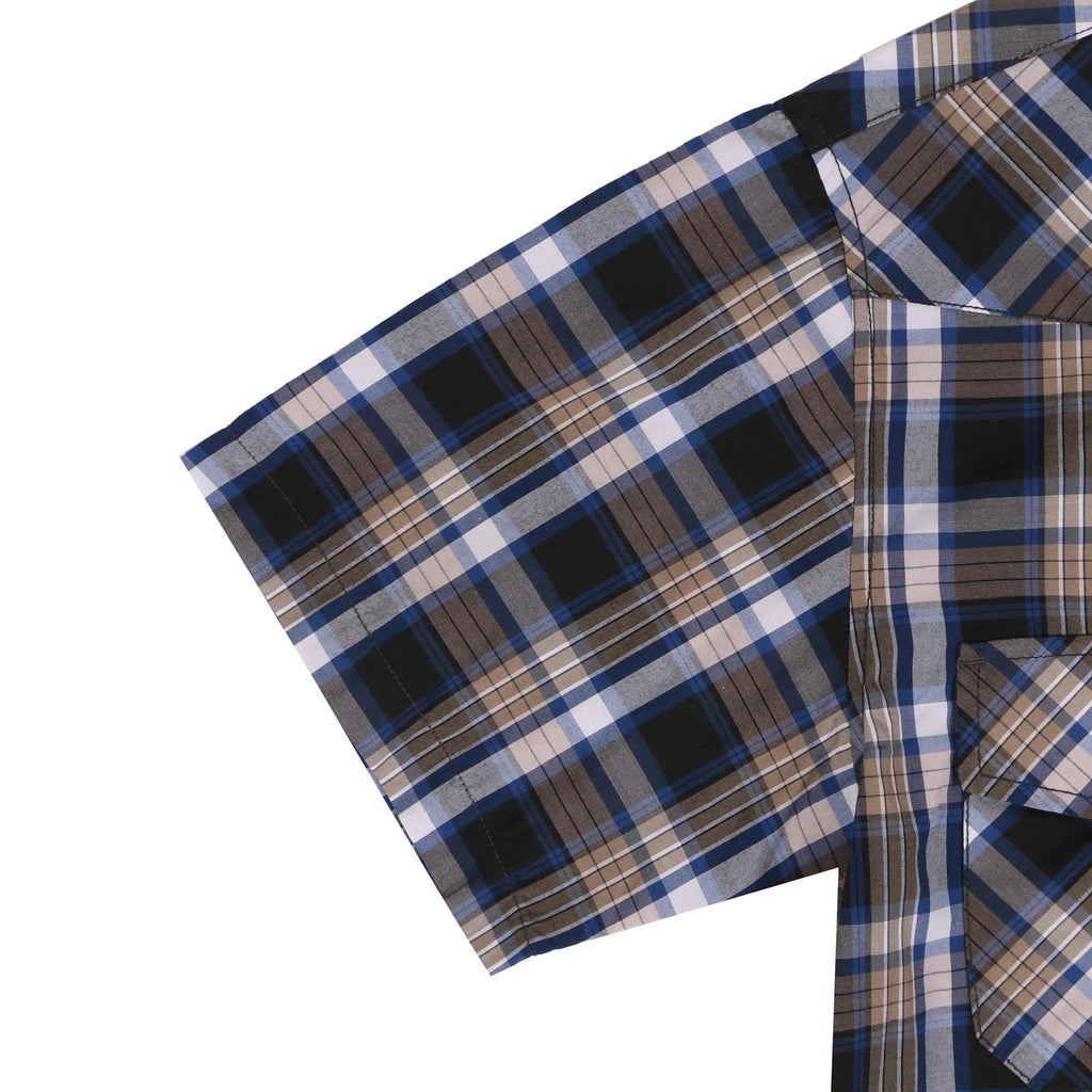 Men's Western Cowboy Short Sleeve Pearl Snap Button up Casual Work Plaid Shirts