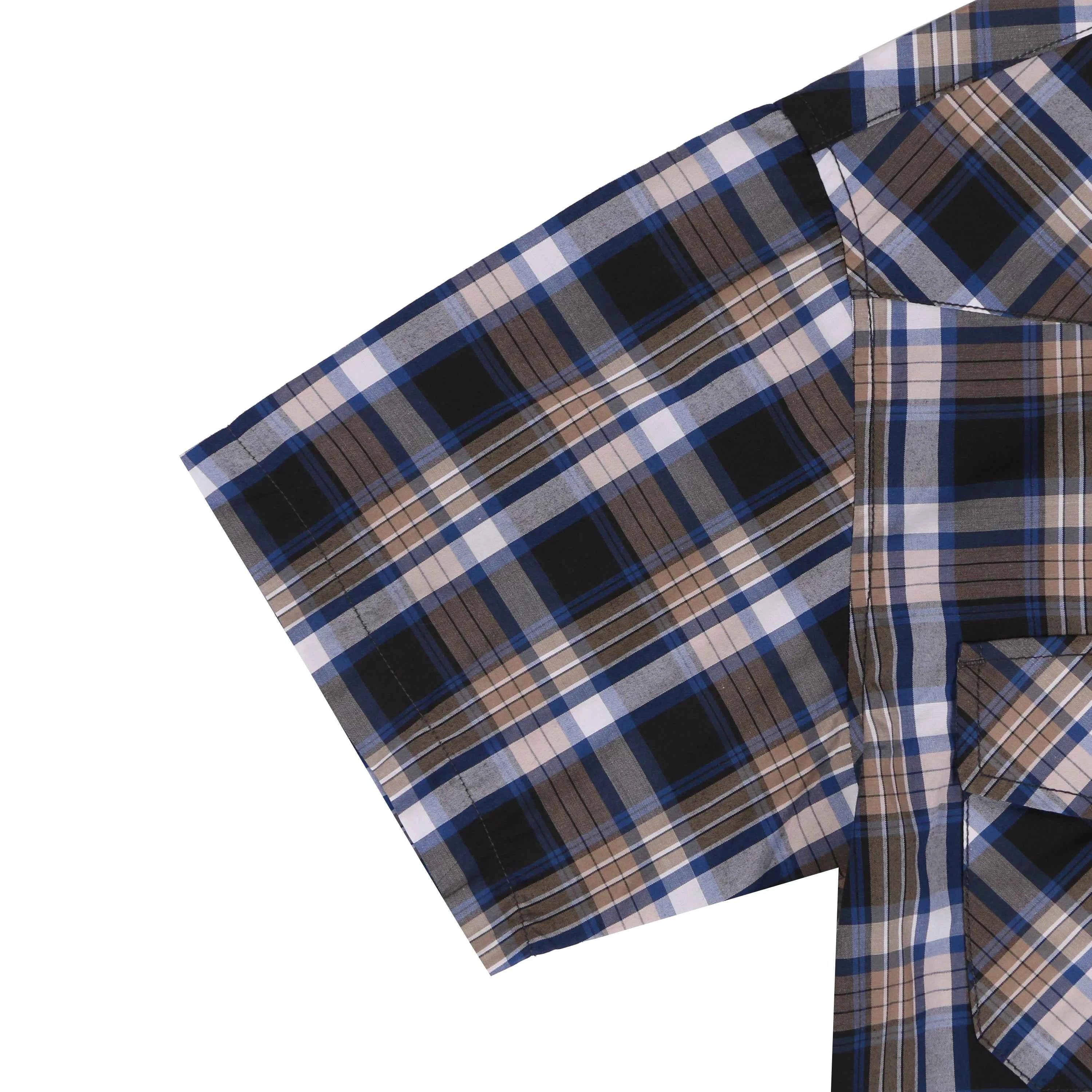 Men's Western Cowboy Short Sleeve Pearl Snap Button up Casual Work Plaid Shirts