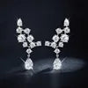 Elegant 925 Sterling Silver Plated Stud Earrings with Sparkling Moissanite Diamonds VVS for Women Wedding & Party