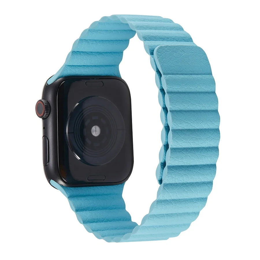Dropshopping Leather Links for IWatch Band 45mm 41mm 44mm 40mm Magnetic Loop Bracelet for Iwatch Series 8 7 SE 6 5 4 3 Strap