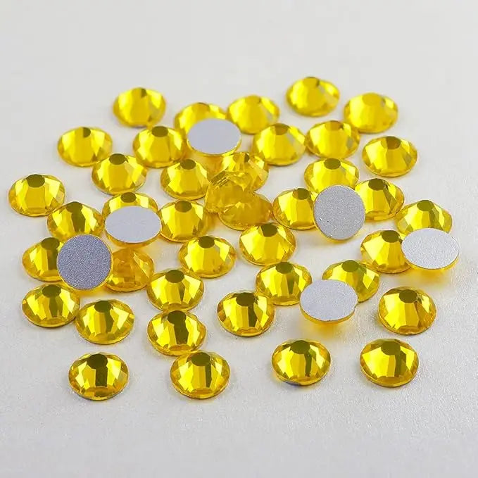 Citrine Crystal Rhinestones Flat-Back Non Hotfix Yantuo Rhinestone Glue Fix Gems Bling Glitter Glass Stone for DIY Decoration