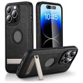 Artificial Leather Mobile Phone Cases with Kick Stand for iPhone 16 15 14 Plus 13 12 11 Case Trending Products 2025 New Arrival