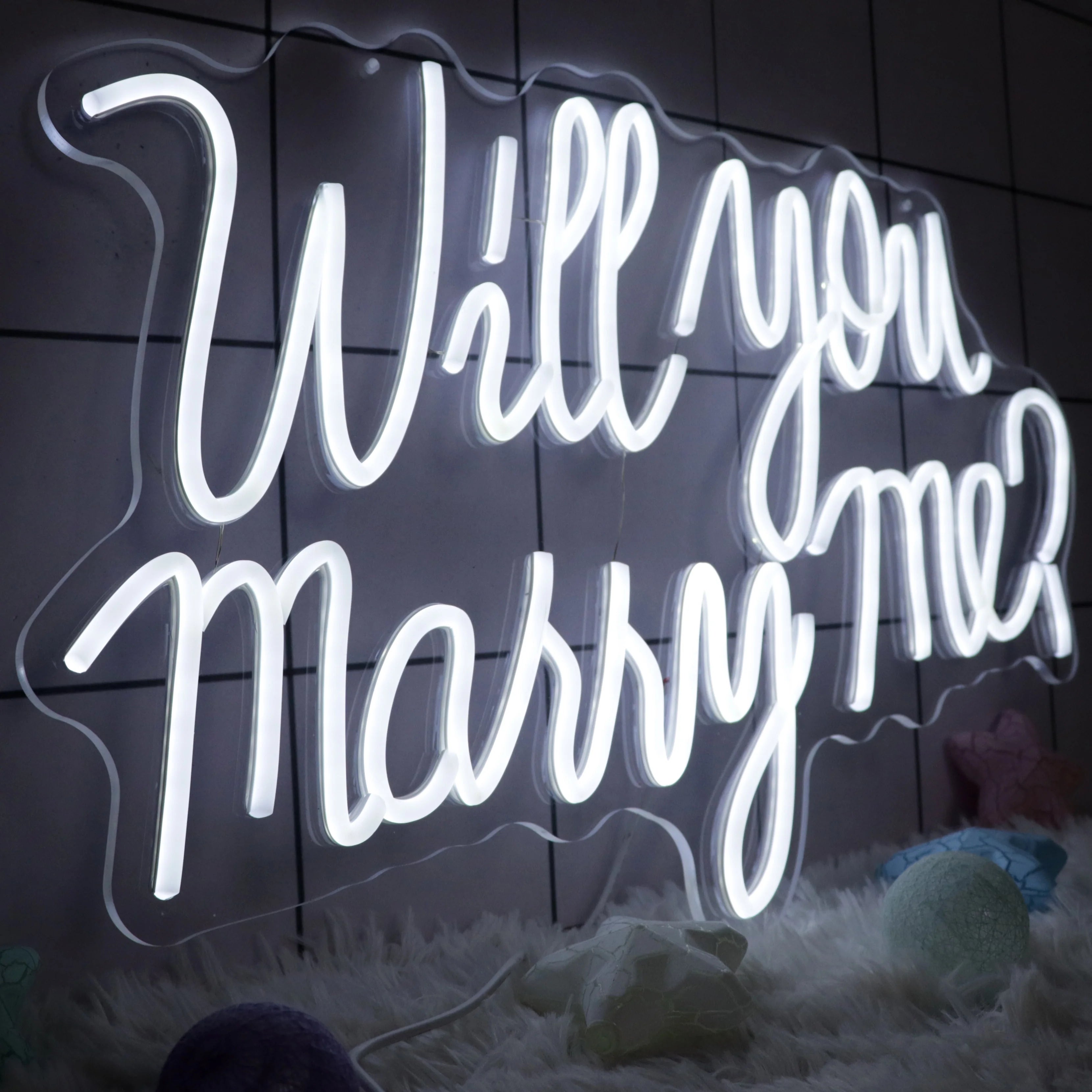 U.S. Warehouse Will You Marry Me White Drip Wall Mounted Custom Neon Sign Letter LED Neon Light for Wall Decoration