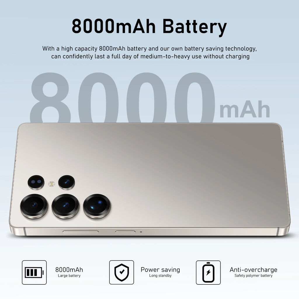 Hot Selling S25Ultra 16+1TB Qudad Core Android Phone with Face Recognition& HD Screen Cellphone Android 15 4g 5g Mobile Phones