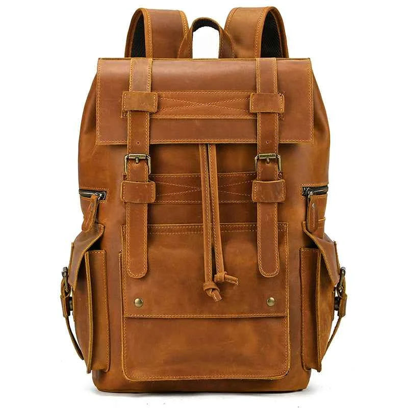 2025 New Arrivals Leather Backpack For Men Male Genuine Leather Laptop Travel Backpack 17 Inch Daypack Shoold Bag Men Male Large