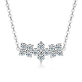 Free Shipping 925 Sterling Silver 3mm & 2.5mm Round Moissanite Jewelry Exquisite Four-Leaf Clover Pendant Necklace for Women