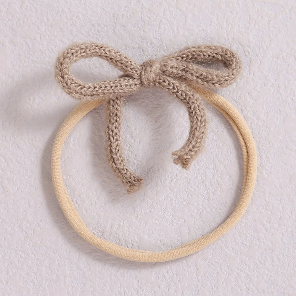 1pcs Wool Bow Elastic Baby Headband for Newborn Girls Hairbands Bowknot Infant Classical Headwear Turban Baby Hair Accessories