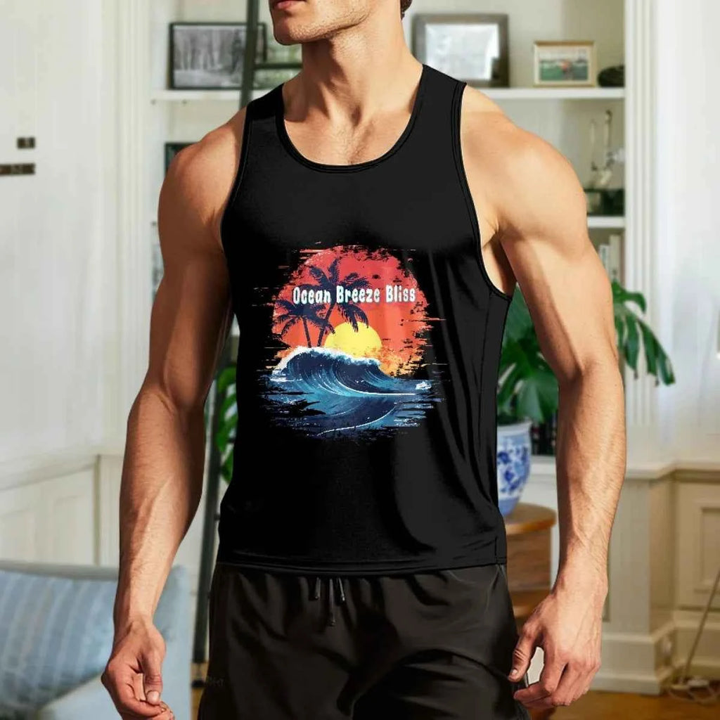 Made in USA Free Shipping MOQ 1pcs American Angel Cross Pattern High-Street Men's Underwear Vest 100% Cotton Fitness Sleeveless