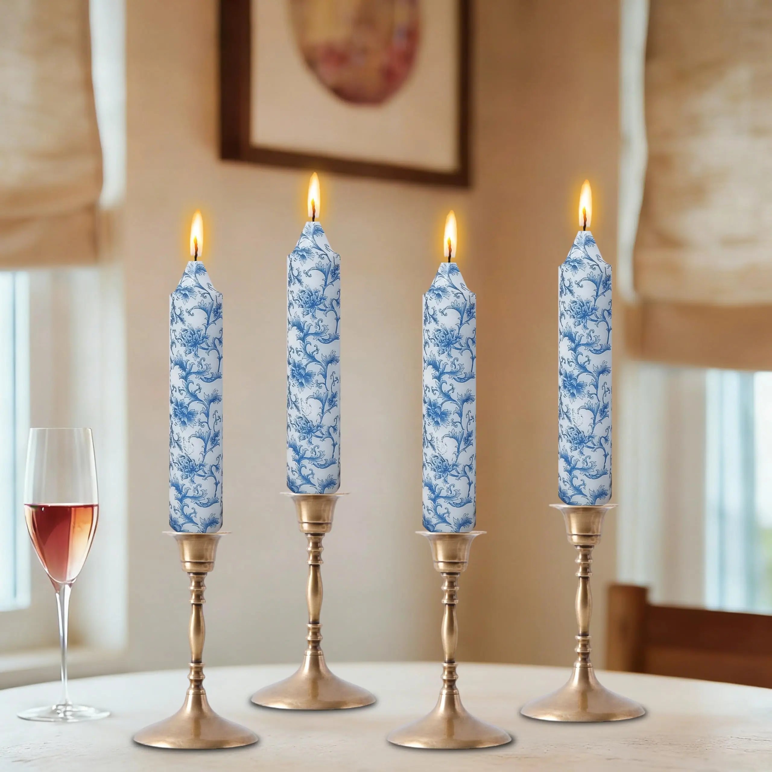 7Inch Pillar Candles Handmade Unscented 4PCS Small Taper Candle Sticks for Festive Parties Wedding Home Decor