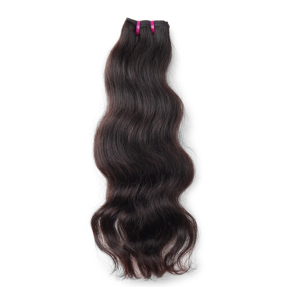 Loose Natural Wave Indian Hair Lace Front Weave Remy Hair Pre-Looped Black Style 180% Density