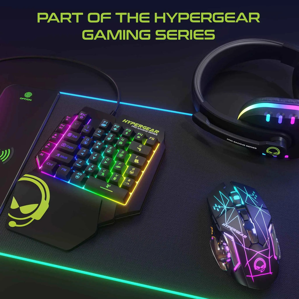 TD HyperGear KeyVictory One-Handed Mini Mechanical Gaming Keyboard English Language Computer Compatible