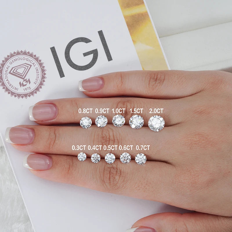 Starsgem 2.0ct Lab Diamond HPHT CVD IGI Certified LGD 2 Carat D E VVS VS Loose Lab Grown Diamond for Jewelry