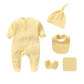 Solid Pajamas Sets 5PCS Newborn Cotton Romper Unisex Baby Girl Clothes Jumpsuit Spring Baby Boy Clothes Ropa Bebe Autumn