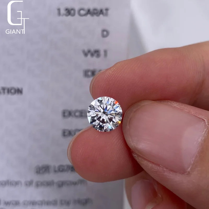 Ready to Ship Wholesale White Loose CVD Diamond Round Brilliant Cut 1.3CT VVS1 IGI Certificate Lab Grown Diamond