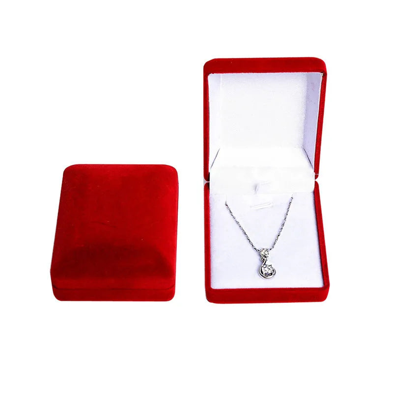 Wholesale Pendant Necklace Chain Storage Package Gift Box Soft Black/Red/Velvet Casket Long Earrings Jewelry Organizer Box