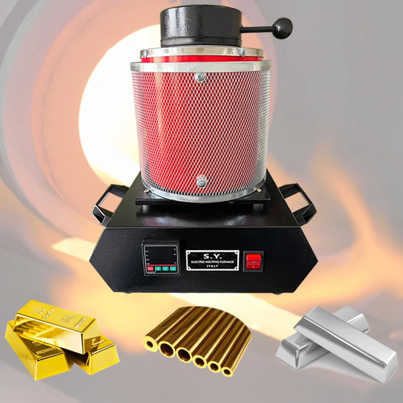 5KG Industrial & DIY Electric Aluminum Copper Gold Lead Silver Induction Red Melting Furnace for Jewelry