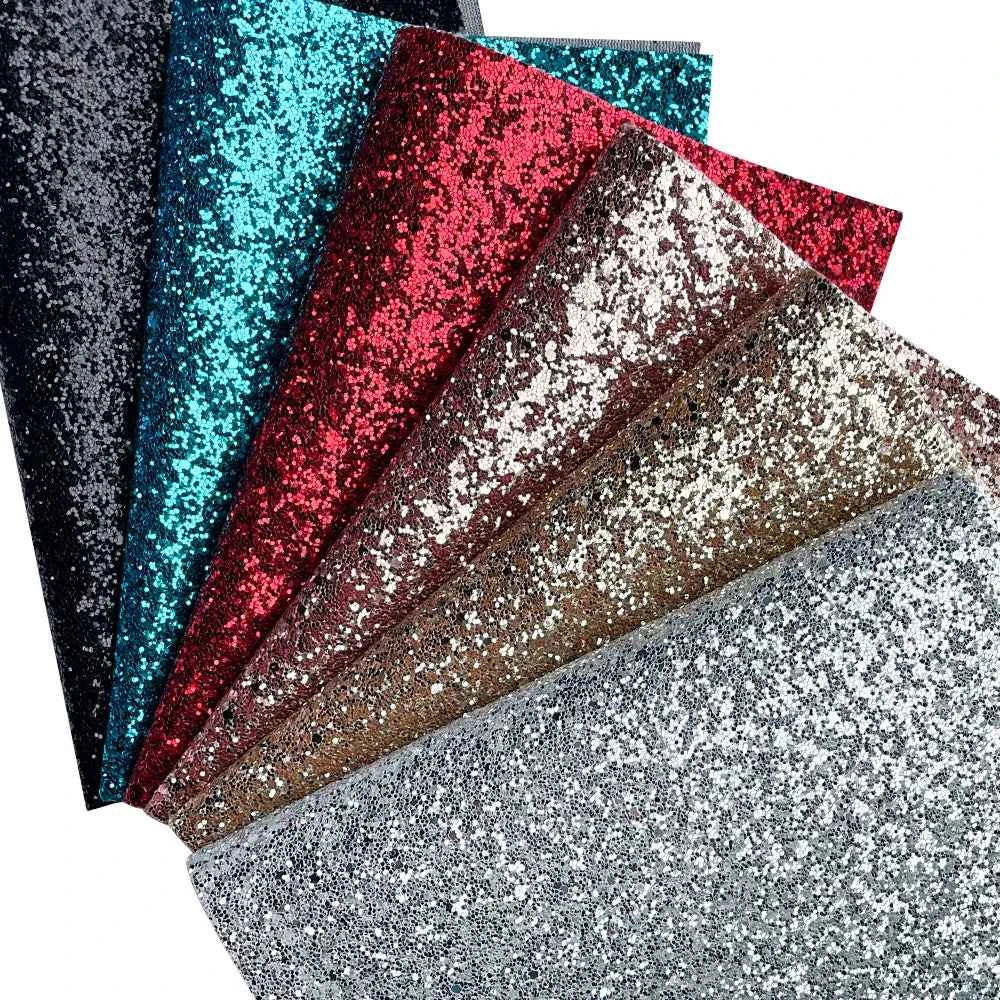 6PCS Glitter Colorful Glitter Artificial Leather Sheet (21 X 30cm) 1 Set Suitable for DIY Stage Decoration Mobile Phone case