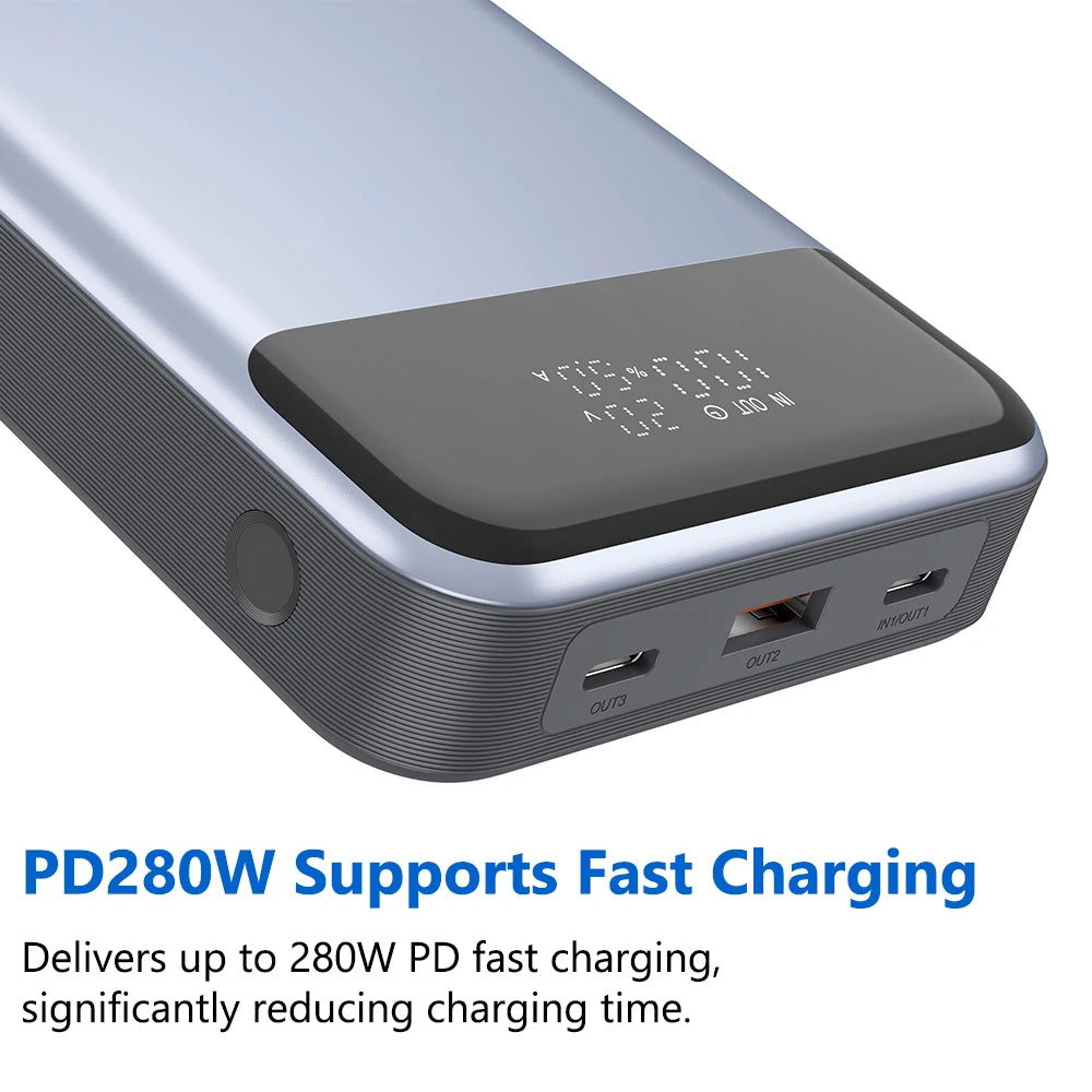 US Stock Free Shipping 24000mAh Power Bank Portable Charger PD 280W Fast Charge Smart Charging Lightweight Power Bank