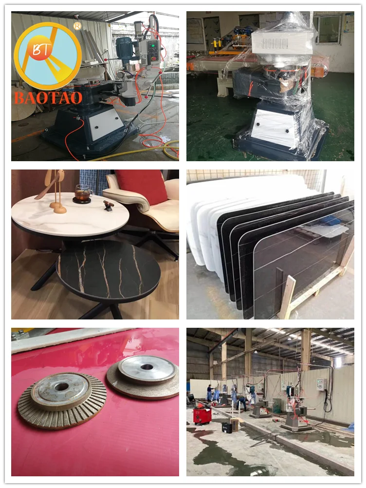 BAOTAO 3KW Stone Grinding Machine for Dining Table Tops with Beveled Edge 2000mm Manual Mode Processing Capacity