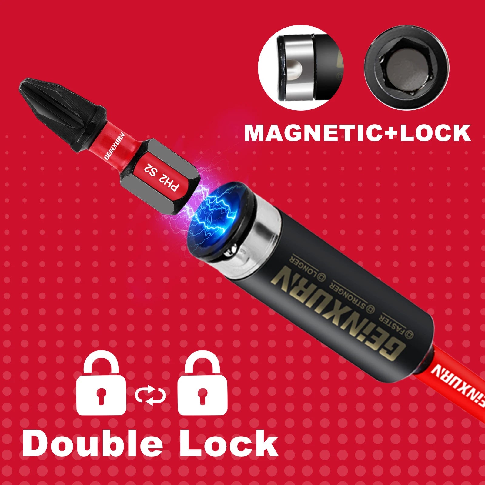 High-Torque 60mm/75mm Double-Lock Drill Screwdriver Holder Home Industry Furniture OEM Customizable Stocked USA Warehouse