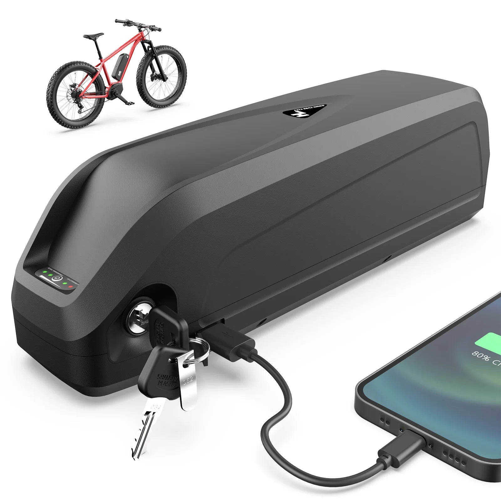 US STOCK 48v 20ah Electric Motorcycle Battery Downtube Akku Fahrradbatterien with 3A Charger