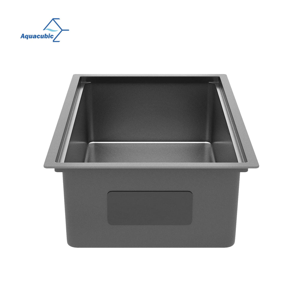 USA Free Shipping 32 Inch Workstation Gunmetal Black Stainless Steel Undermount Kitchen Sink Single Bowl