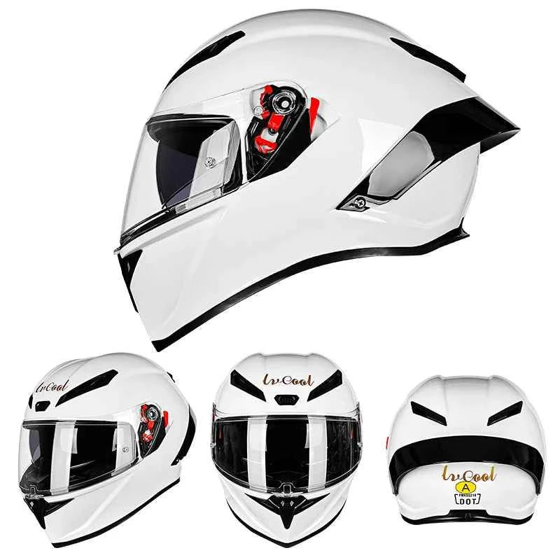 Cheaper Dual Visor Helmet Motorcycle Four Seasons Universal Safety Full Face ABS Crash  DOT Certified  Motocross Helmet