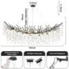 Modern Chandeliers for Dining Room Black Round Tree Branch Crystal Chandelier Adjustable Antique Vintage for Living Room Light