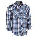 Men's Western Pearl Snap Button up Casual Cowboy Long Sleeve Two Pockets Work Plaid Shirts
