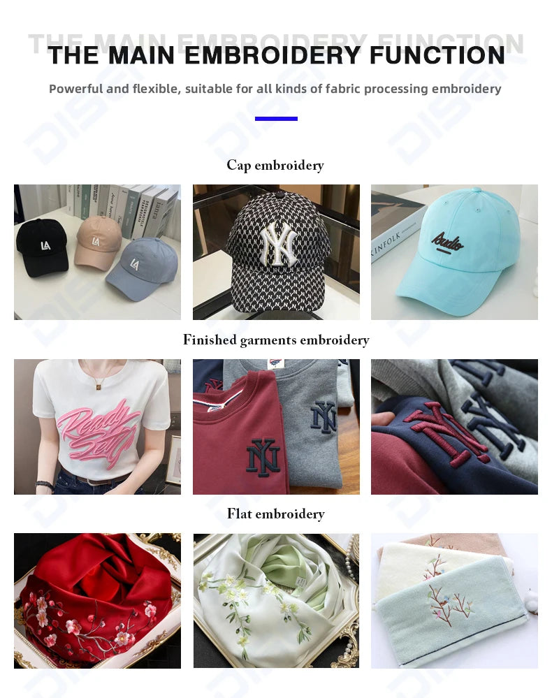 High Quality Rotating Hook Commercial Industrial Computerized 6head 15 Needles Flat Cap Hat 1506 Embroidery Machine 6 Heads