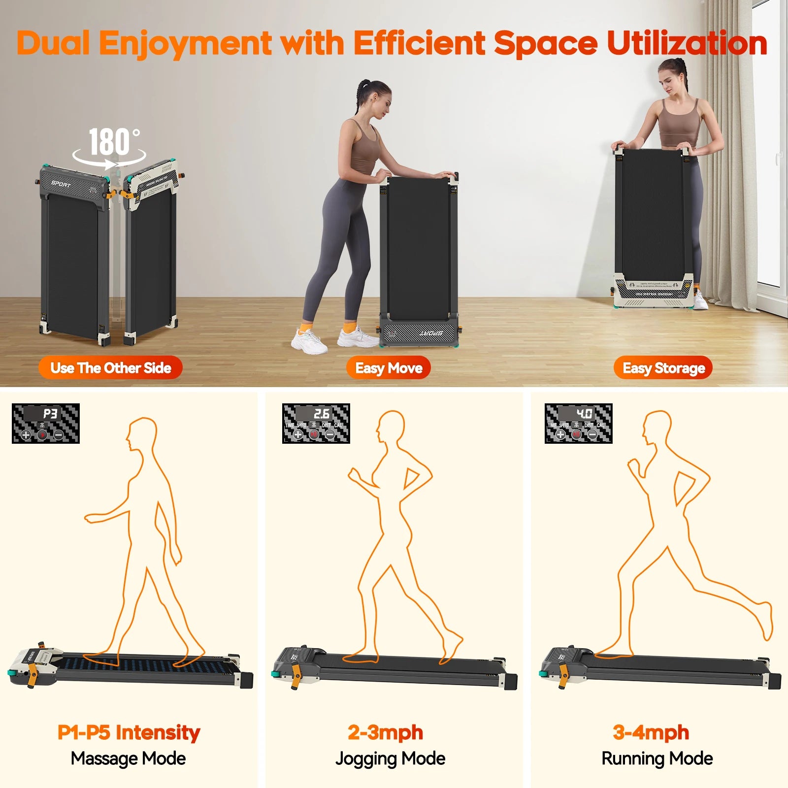 EU Stock Foldable Electric Treadmill for Home Use New Design Under Desk Walking Pad with Manual Incline Dropshipping Cheap