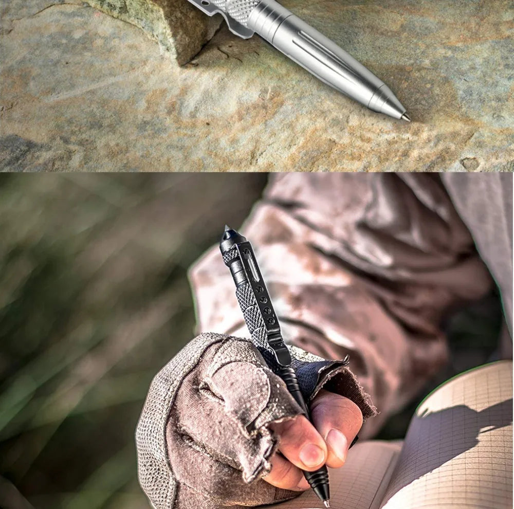 2 PCS Defence Tactical Pen Aviation Aluminum Anti-skid Military Tactical Pen Glass Breaker Pens Selfe Defence EDC Outdoor Tools