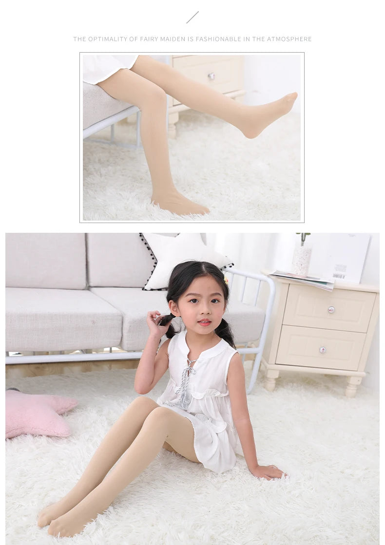 Summer Spring Candy Color Kids Girls Pantyhose Ballet Dance Tights for Infant Child Stocking Velvet Solid White Autumn Pantyhose