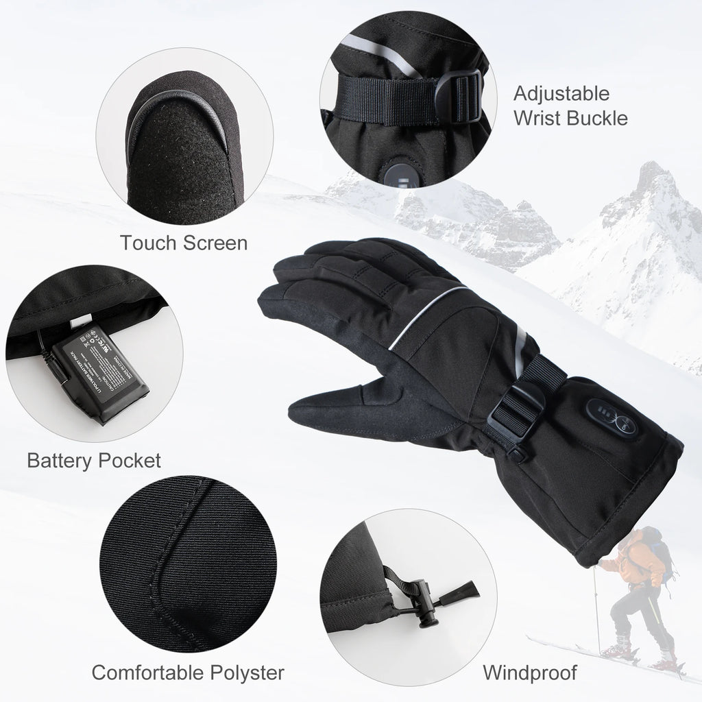 SAVIOR Poland Oversea Location Heated Waterproof Winter Gloves Outdoor Sports Snowboarding & Motorcycle Racing Warm Gloves