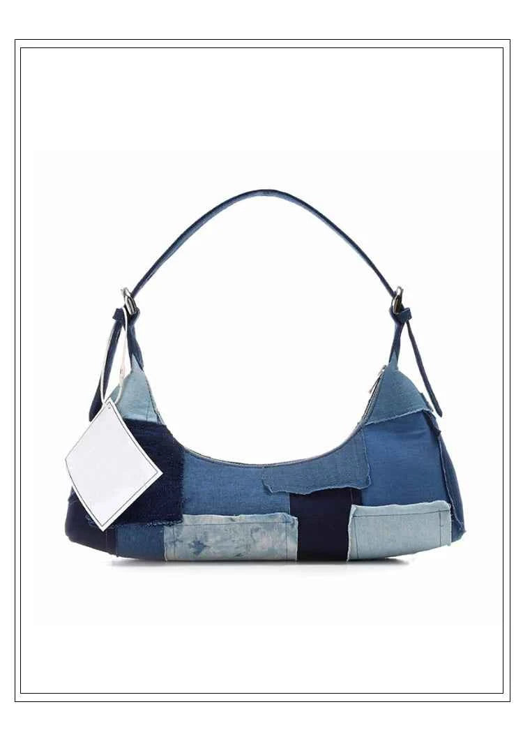 Trendy Patchwork Canvas Underarm Bag Retro Women's Clutch Bag Designer Handbag luxury Shoulder Bags For Women Bolsa de hombro