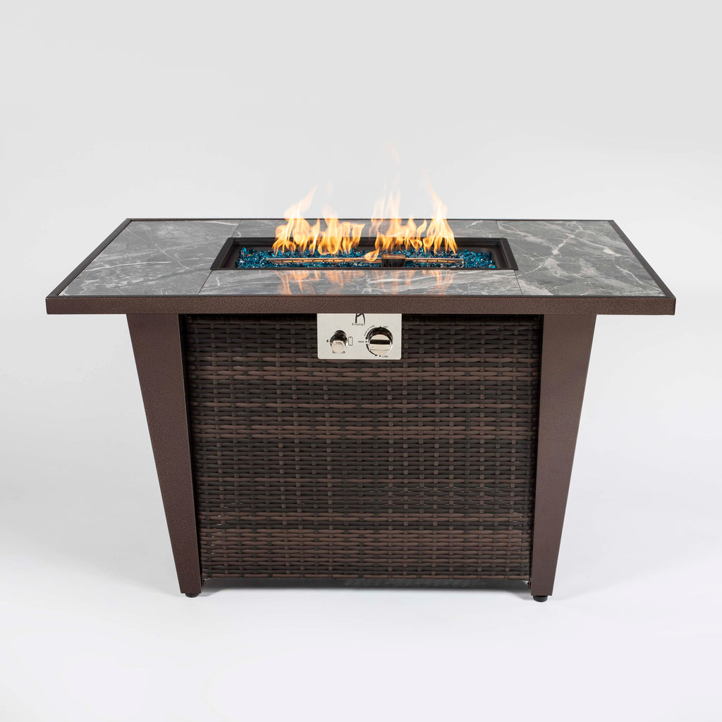 Outdoor Metal Fire Pit Column Patio Gas Fire Pit US Free Shipping