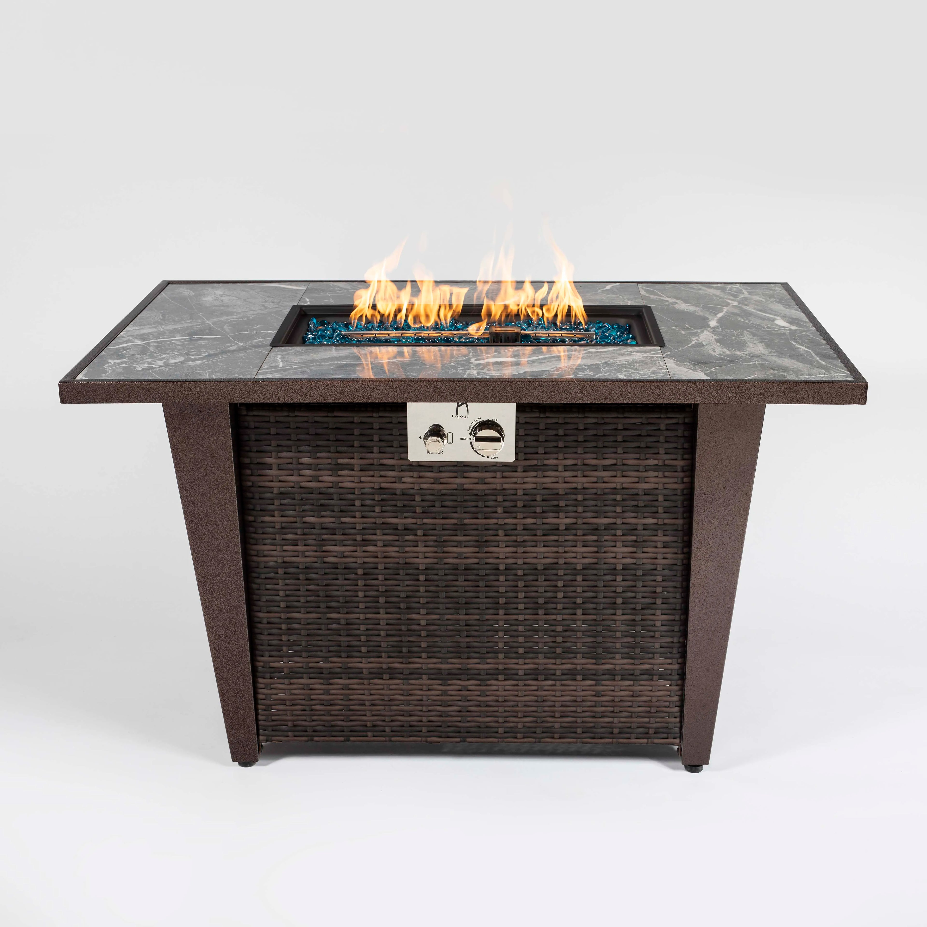 Outdoor Metal Fire Pit Column Patio Gas Fire Pit US Free Shipping