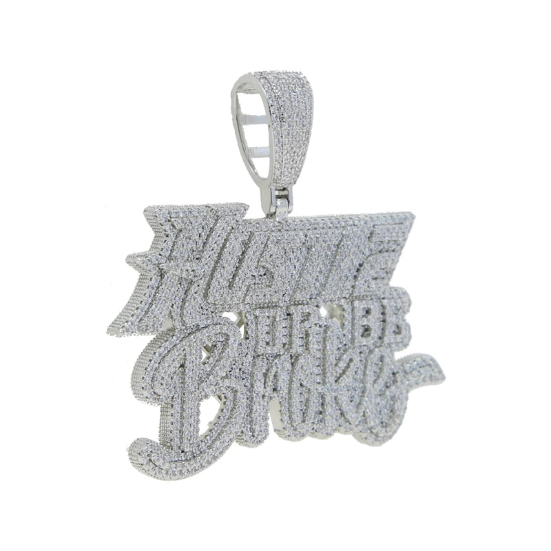 18K Gold Plated Micro Pave Cubic Zirconia CZ Plug Shape Pendant Hip Hop Style Yellow Gold Necklace for Engagement Wedding Party