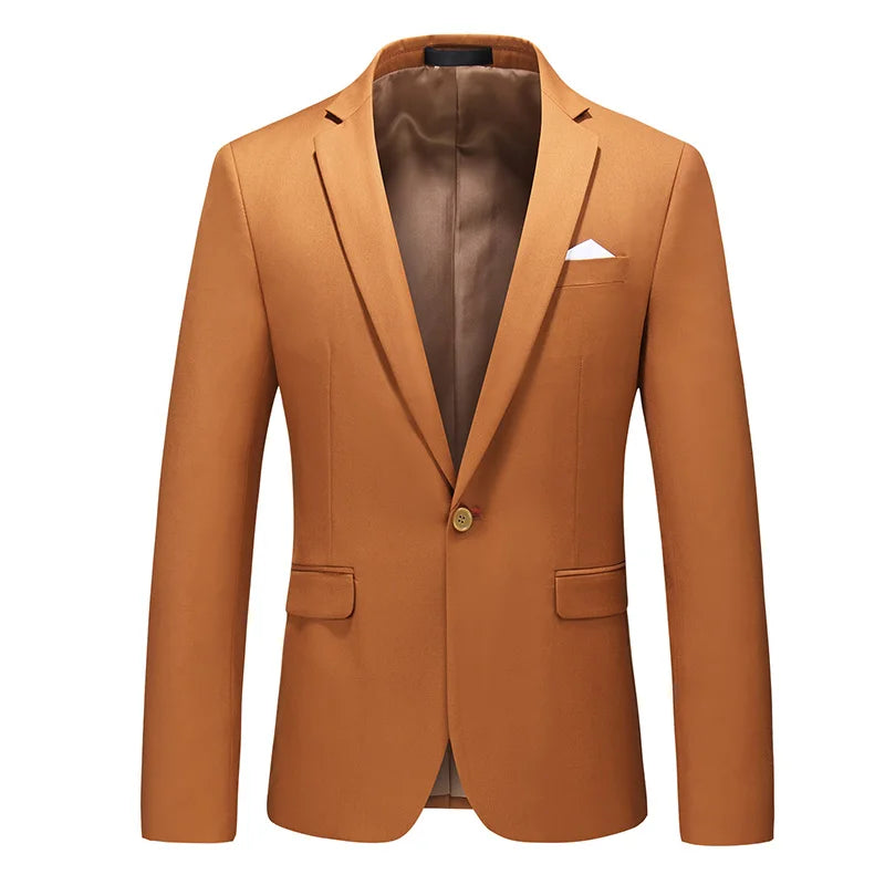 2026 New Men Blazer Coats Casual Business Blazer Jacket Fashion Mens Formal Wedding Blazers Plus Size M-6Xl Solid White Black