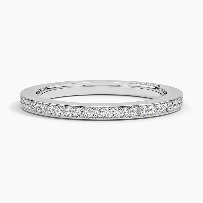 Luxurious 925 Silver Prong Setting Moissanite Wedding Eternity Ring Superior Shine Refined Craftsmanship Classic Sophisticated