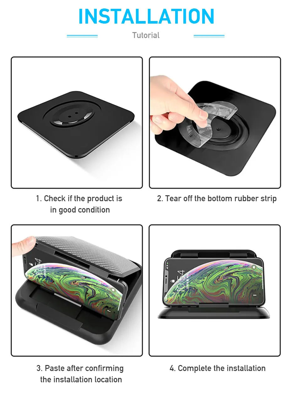 Car Phone Holder Mount Universal Dashboard Phone Holder for Car Anti-Slip Silicone Suction Pad Adjustable Smartphone Support