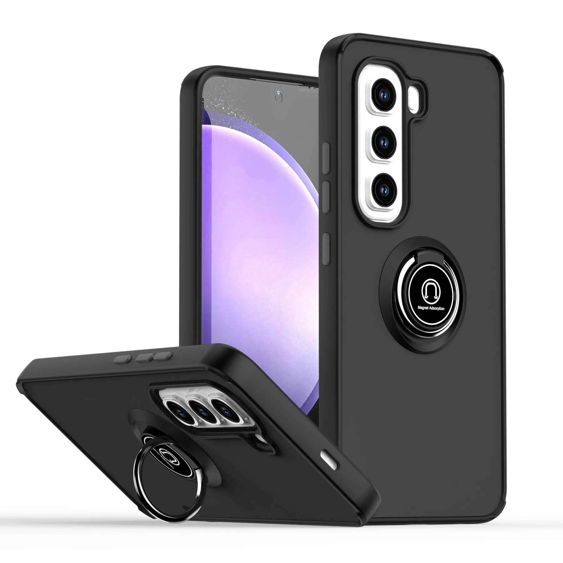 Contrast Color Phone Covers Magnetic Mobile Phone Cases With Ring Stand for Infinix Hot50 30i Hot 20Play 11 10 12 40Pro