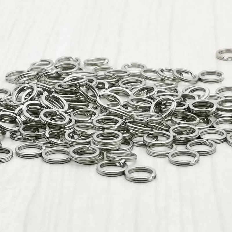 1 50pcs/lot Stainless Steel Fishing Ring Split Clip Swivel Double Loop Quick Change Hook Connector Carp Fishing Accessory Tackle
