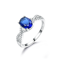 New Fashionable Blue Gemstone Ring 925 Sterling Silver Women Wedding Ring Sterling Silver Jewellery