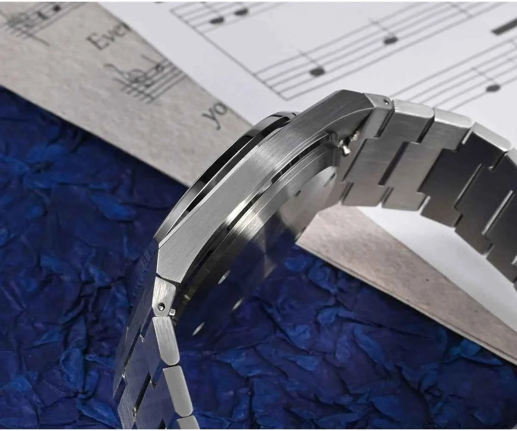 Men's Luxury Dress Watch - 40mm Classic Timepiece with Miyota 9015 Automatic Movement and Quick Release Stainless Steel Bracelet